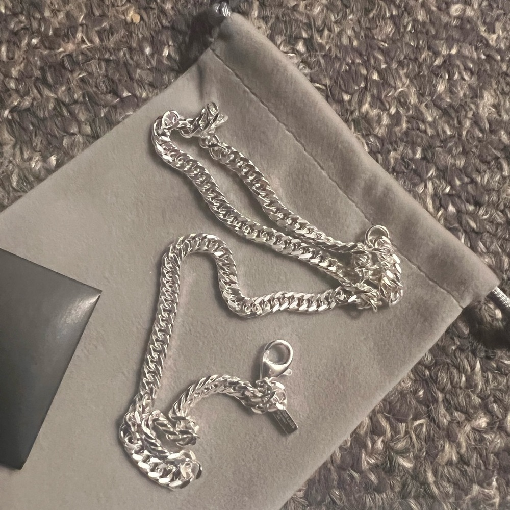 HATTON LABS Silver Mini Cuban Chain Necklace